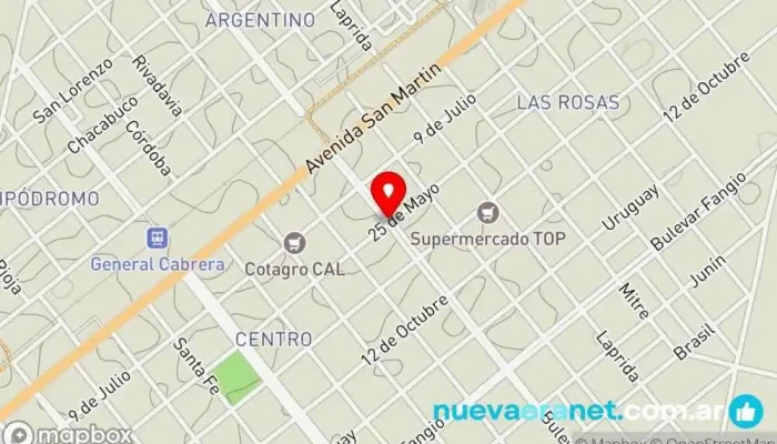 mapa de Gral. Cabrera  en Gral. Cabrera
