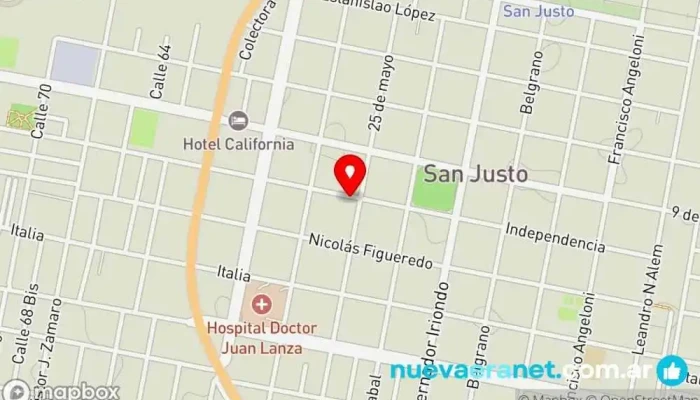 mapa de HAND MADE by alfonsina Pastelería en San Justo