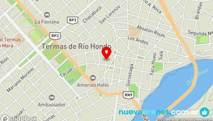 mapa de HDA Hotel & Spa All Inclusive Hotel, Complejo hotelero, Spa y gimnasio en Termas de Río Hondo