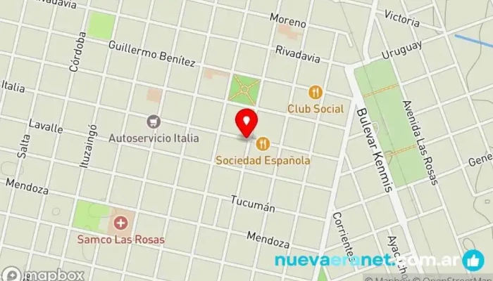 mapa de HDT Fábrica, Panadería en Las Rosas