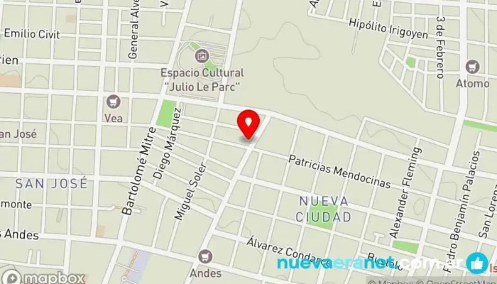 mapa de Heladeria Las Delicias Heladería, Cafetería, Pastelería en Guaymallén