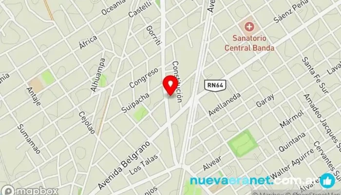 mapa de Hojuelas Santiago Panadería en La Banda