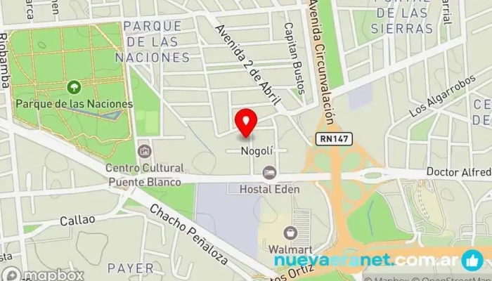 mapa de Hospedaje Edén Hotel en San Luis
