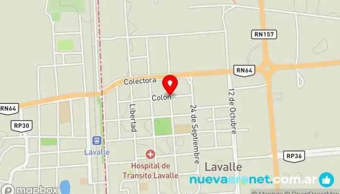 mapa de Hostal los hermanos Alojamiento con servicio en Lavalle