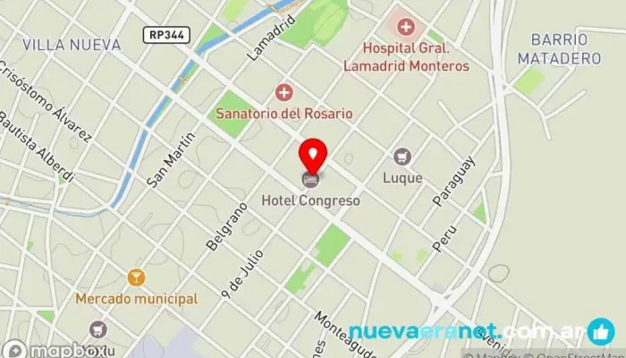 mapa de Hotel Congreso Hotel, Alojamiento en Monteros