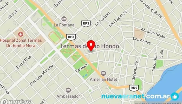 mapa de Hotel De Las Artes Hotel en Termas de Río Hondo