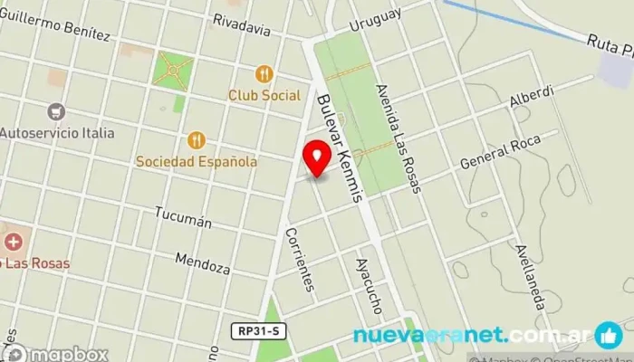 mapa de Hotel El Portal Hotel en Las Rosas