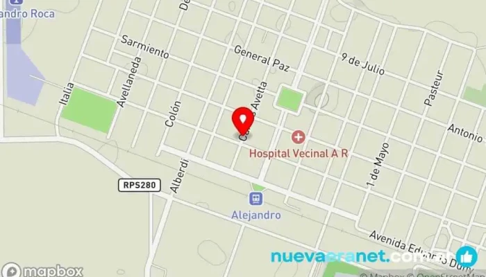 mapa de Hotel GALLONE Memorial y Apart Hotel en Alejandro Roca