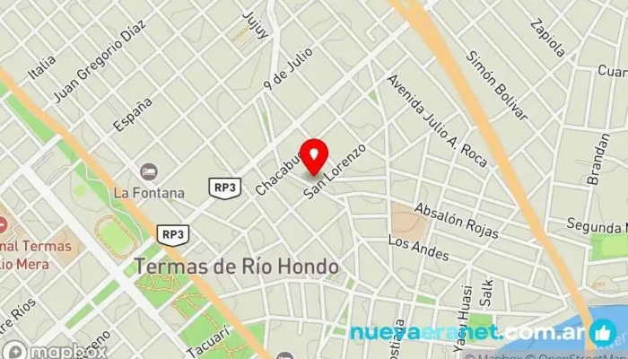 mapa de Hotel Hebrón Hotel en Termas de Río Hondo