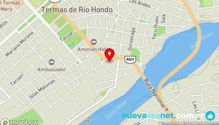 mapa de Hotel Termal Solanas Hotel en Termas de Río Hondo
