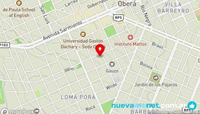 mapa de IGA Oberá | Instituto Gastronómico de las Américas Escuela de cocina en Oberá