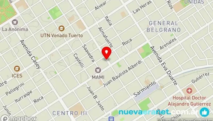 mapa de Inmobiliaria Romero Agencia inmobiliaria, Tasador inmobiliario en Venado Tuerto
