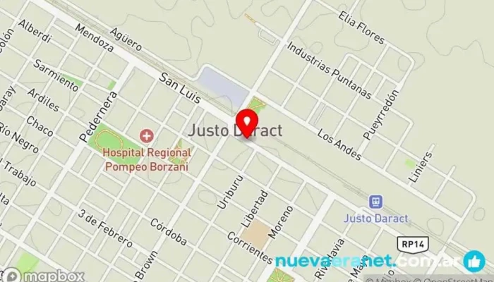 mapa de Justo Daract  en Justo Daract