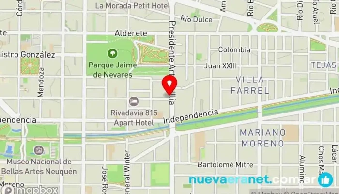 mapa de La Americana Panadería, Tienda de postres, Pastelería francesa en Neuquén