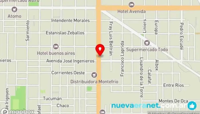 mapa de La Boutique del Pan Panadería en Gral. Alvear