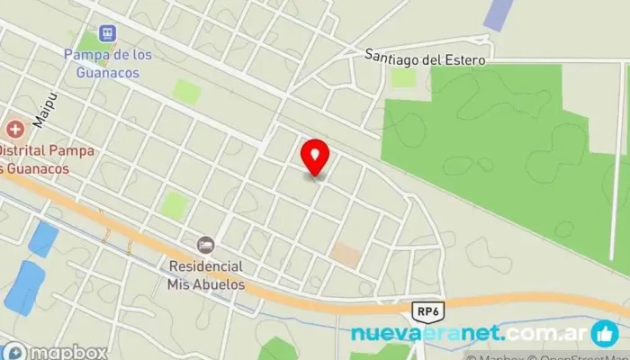 mapa de La casa de Leo Alojamiento con servicio, Hotel de larga estancia en Pampa de los Guanacos