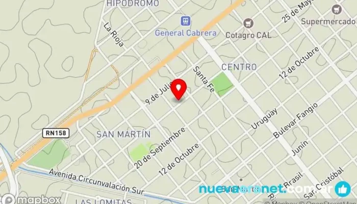 mapa de LA CASA DEL REPUESTO AUTOMOTOR Tienda de repuestos para automóviles en Gral. Cabrera