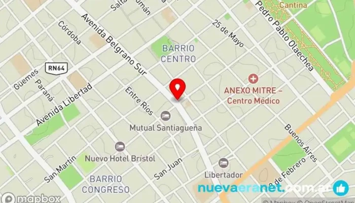 mapa de La Cocina de Don Luis Panadería, Pastelería, Restaurante especializado en fideos, Tienda de pasta en Santiago del Estero