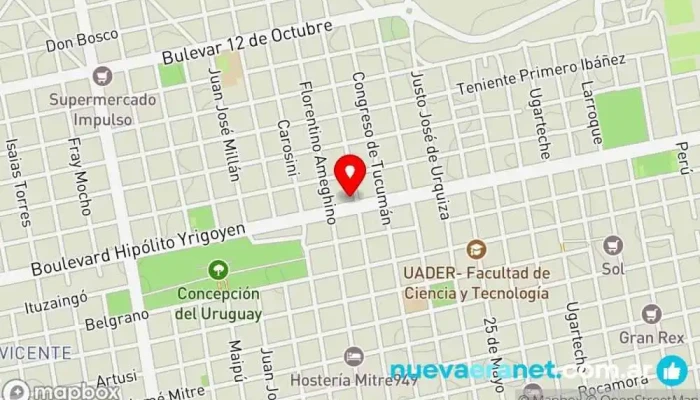mapa de La Cuadra Cafeteria y Confitería Cafetería en Concepción del Uruguay