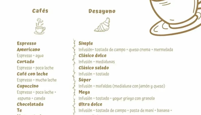 La Dolce Cafe Y Delicias Carta - Cafayate