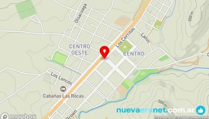 mapa de LA ESQUINA full Supermercado, Panadería, Carnicería, Pastelería, Pub restaurante, Frutería, Heladería, Kiosco en Piedra del Aguila