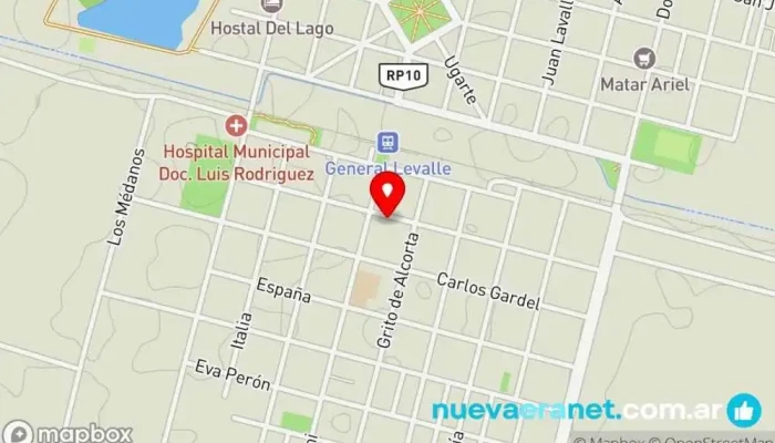 mapa de LA FAVORITA Pastelería, Panadería en Gral. Levalle