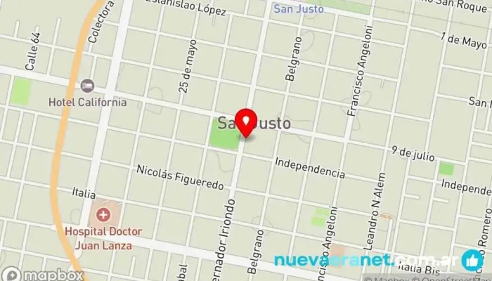 mapa de LA INTERNACIONAL Panadería en San Justo