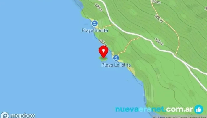 mapa de La Islita Playa pública, Zona de senderismo, Atracción turística en San Martín de los Andes