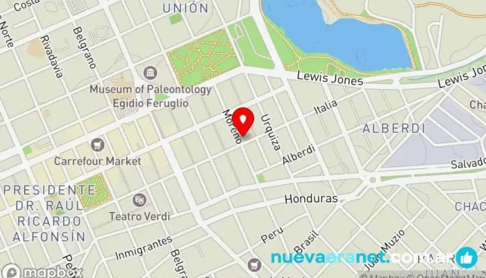 mapa de La Nueva Americana Panaderia Panadería en Trelew