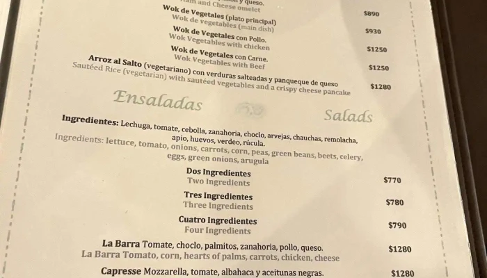 La Nueva Barra -  Carta - San Martín de los Andes