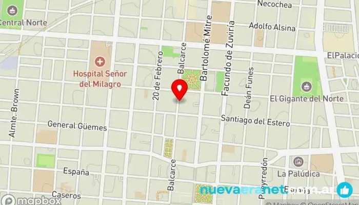 mapa de La Nueva Mega Peña La Panadería del Chuña Restaurante argentino, Restaurante en Salta