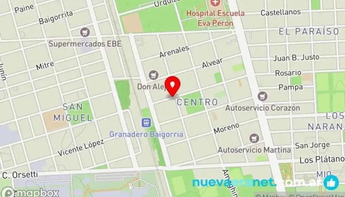 mapa de La Nueva Perla Panadería, Pastelería francesa en Granadero Baigorria