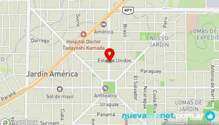 mapa de La Nueva SRL - Panadería y Confitería Panadería en Jardín America