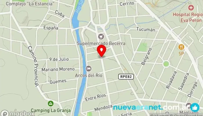 mapa de La Pana de Santa Rosa Panadería en Santa Rosa de Calamuchita