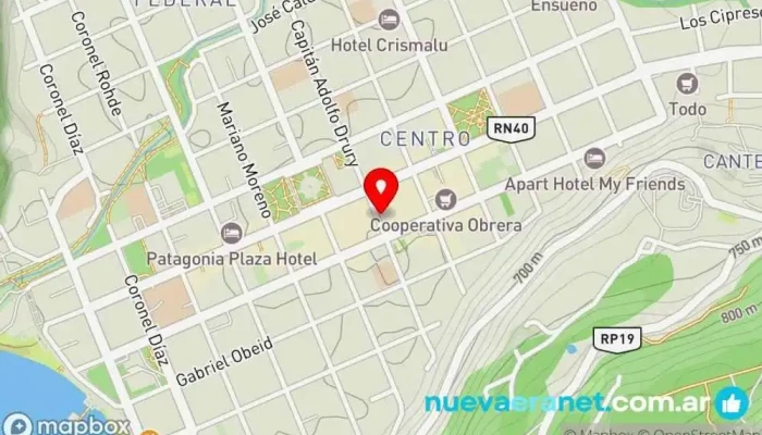 mapa de La Pasteleria Pastelería, Panadería en San Martín de los Andes