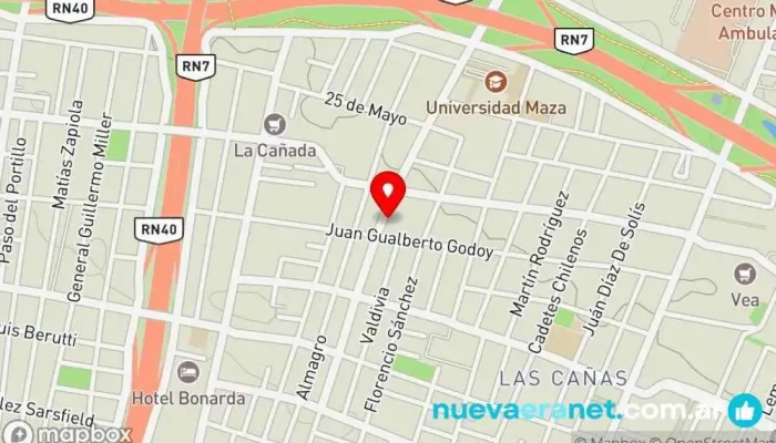 mapa de La Pirámide Panadería y Confitería Panadería, Tienda de tartas en Mendoza