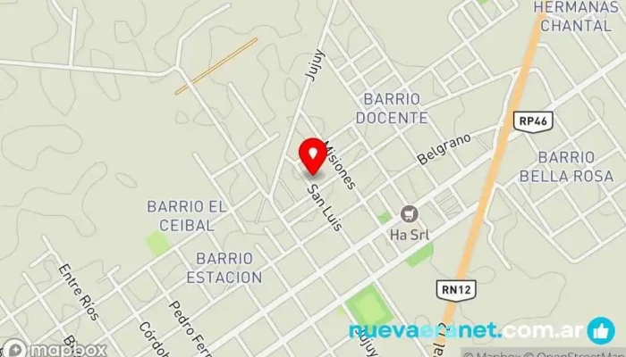 mapa de La posada del Parana Alojamiento en Empedrado