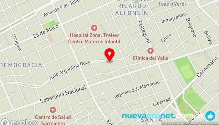 mapa de La Reina Panadería en Trelew