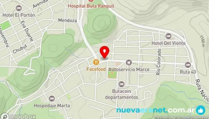 mapa de La Roca Panadería en Buta Ranquil