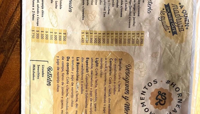 La Romanina   Panaderia Y Cafeteria Precios - X5000jgo