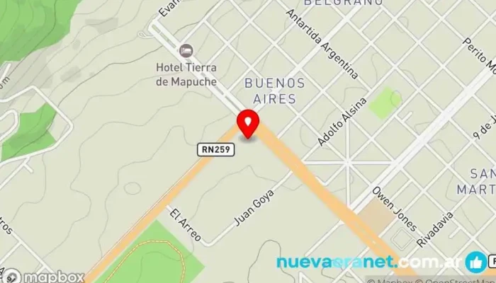 mapa de La Rural  en Esquel