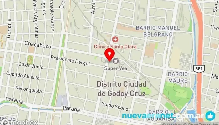 mapa de La Vene Godoy Cruz Restaurante, Tienda de pasta en Godoy Cruz