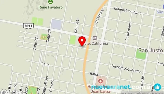 mapa de La Victoria Panificacion Panadería en San Justo