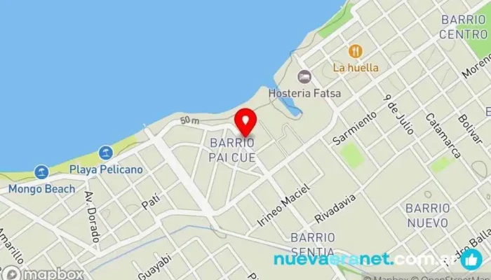 mapa de La Virginia Casa de Rio Alojamiento con servicio en Paso de la Patria