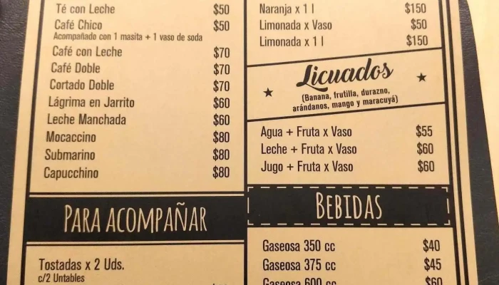 Las 5 Marias Carta - Salta