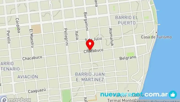 mapa de LAS CABAÑAS DE MONTE CASEROS Alojamiento con servicio en Monte Caseros