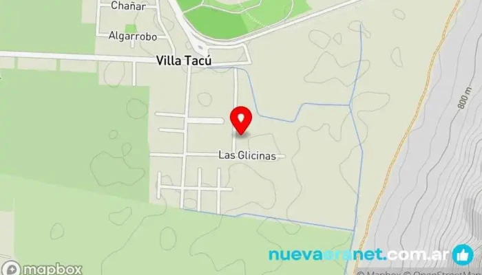 mapa de Las Casitas de Sierra Chica Alojamiento con servicio en Villa Tacú