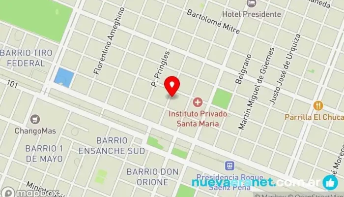 mapa de Las Delicias de Mama Pastelería en Sáenz Peña