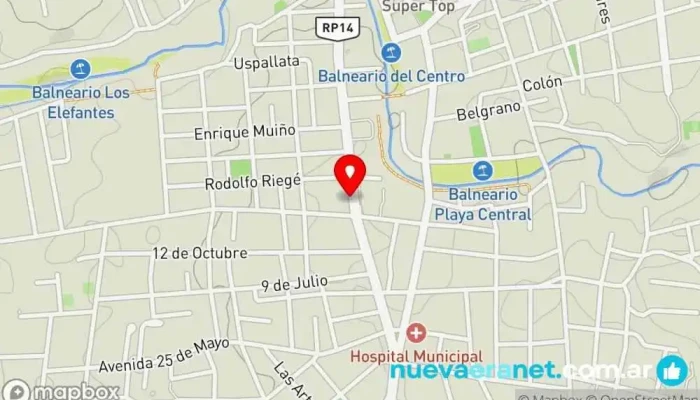 mapa de Las Delicias Panadería en Mina Clavero