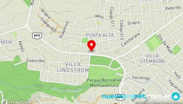 mapa de Las Palmeritas. Almacén 24hs Supermercado en Oberá